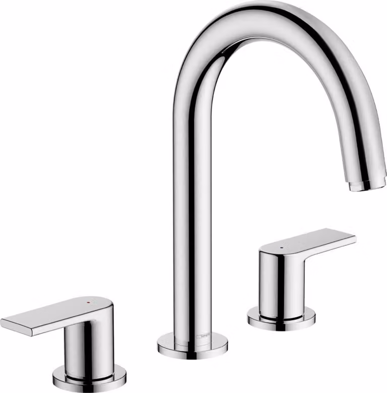 hansgrohe Vernis Shape Mélangeur de lavabo 3 trous avec vidage à tirette, saillie 166 mm, 71563000, 71563000