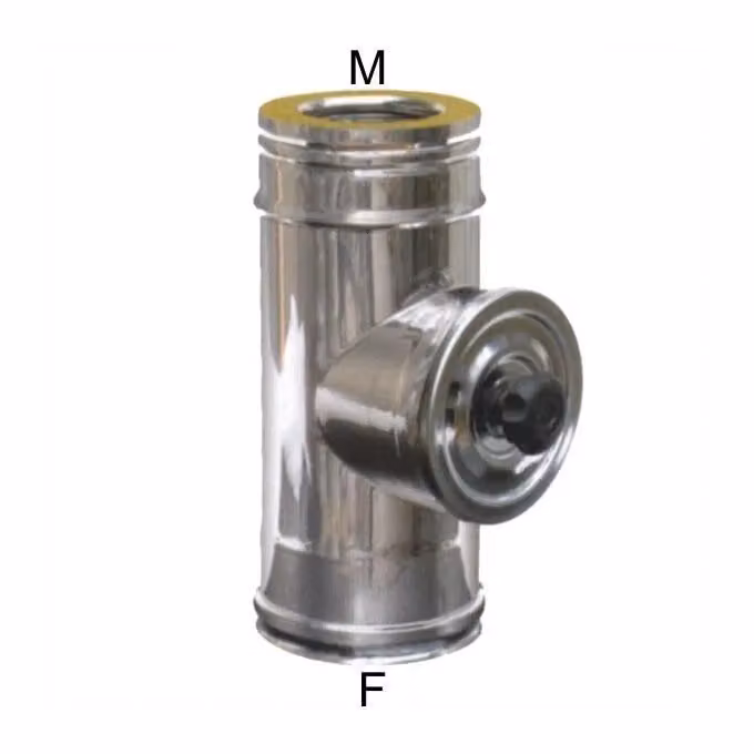 Tubo in Acciaio Inox Maral con Sportello di Ispezione Doppia Parete e Isolamento in Lana di Roccia, Colore Argento – 2