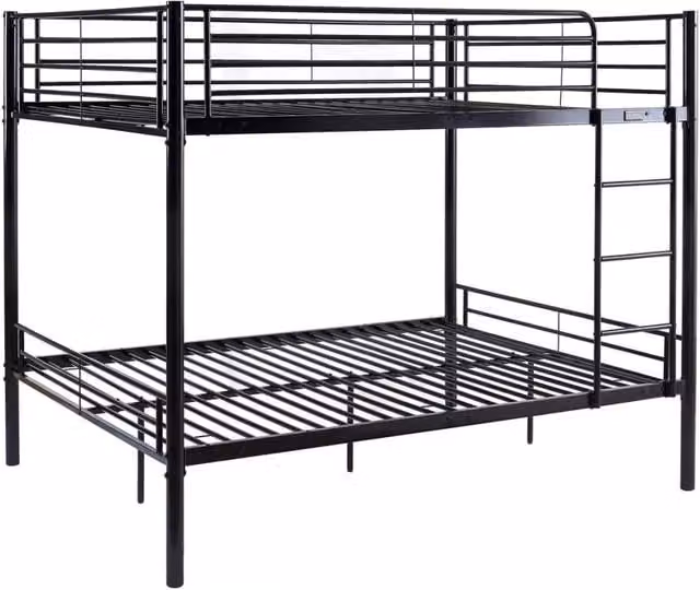 Letto a castello doppio "Adam" - Rete inclusa - 140 x 190 cm - Nero