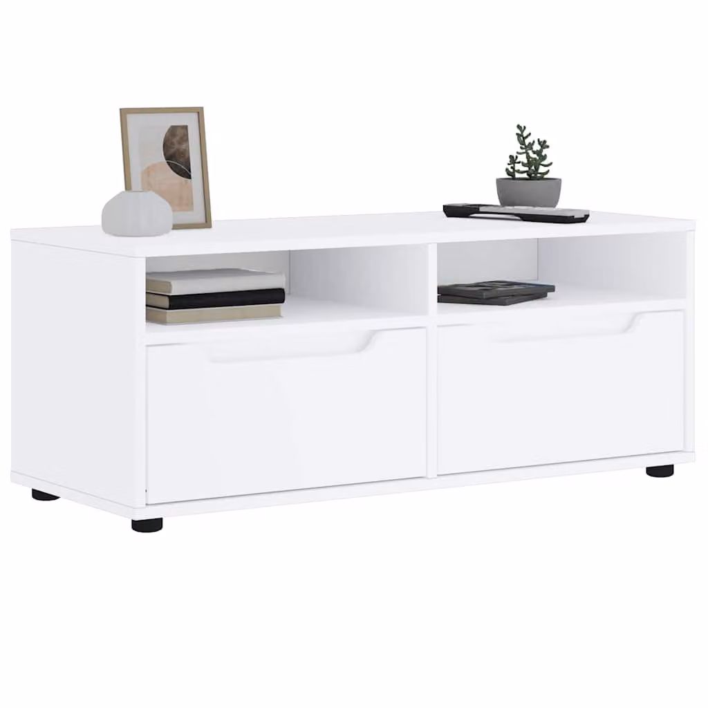 Mobile TV VISNES vidaXL Bianco in Legno Multistrato L/P/H: 100 x 40 x 38 cm