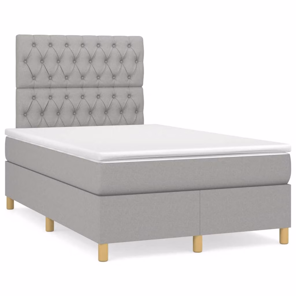 Maison Exclusive - Giroletto a Molle con Materasso Grigio Chiaro 120x190cm Tessuto