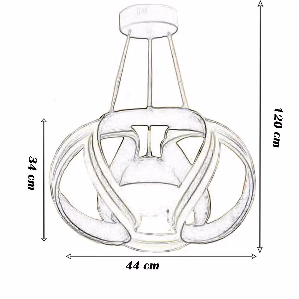 Lampadario a LED Trade Shop con Sfera Glitterata e Tecnologia CCT Switch, Bianco, 78 W – 2