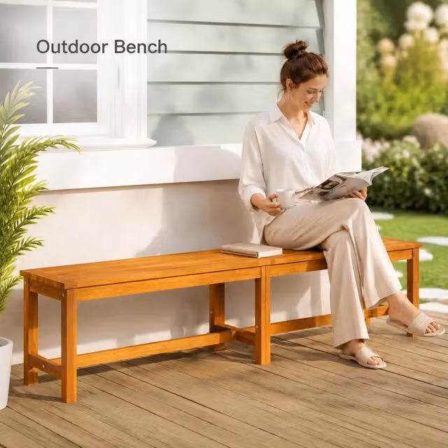 Garden Bench 180x35x45 Cm Solid Acacia Wood