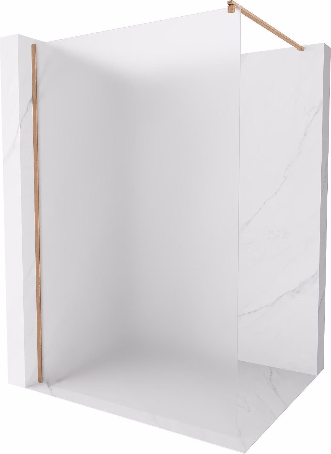 Mexen Kioto parete doccia walk-in 70 x 200 cm, brina 8 mm, rame spazzolato - 800-070-101-65-30