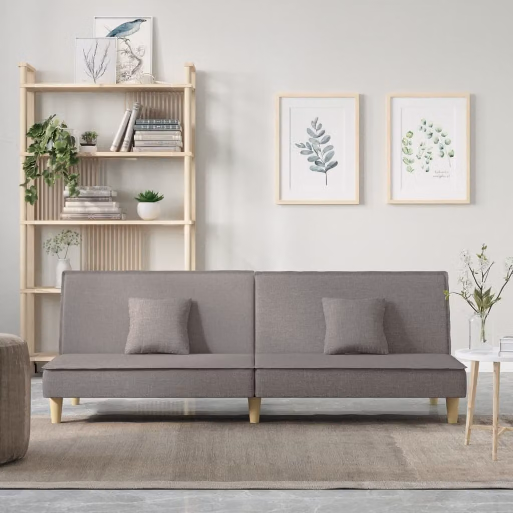 Divano Letto Moderno vidaXL in Tessuto Grigio e Beige per Soggiorno