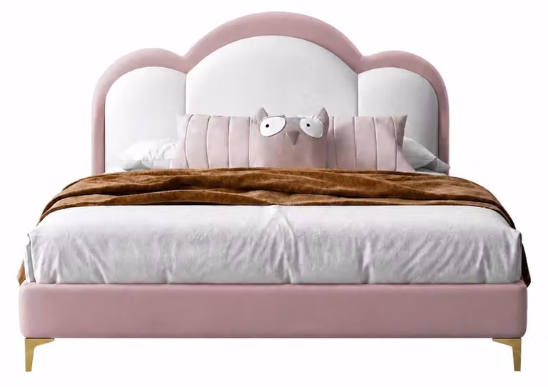 Letto per bambini Rosa, trasformabile in letto per adolescenti, in pelle, grande, per bambine, mobili per bambini