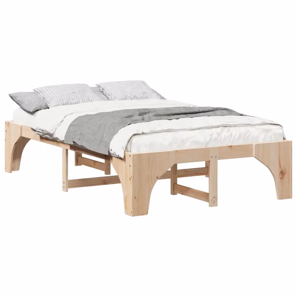 Struttura letto moderna vidaXL in pino massello marrone con cassetti L/P/H: 190 x 140 x 40 cm – 2