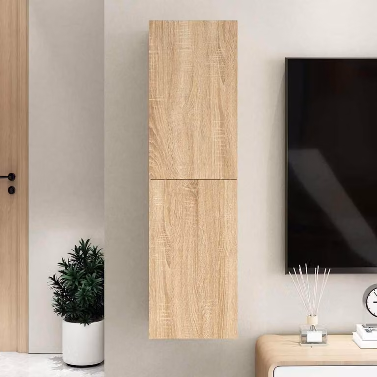 vidaXL Mobile Porta TV Moderno in Legno Multistrato Rovere Sonoma, Marrone, L 30,5 cm x P 30 cm x H 110 cm