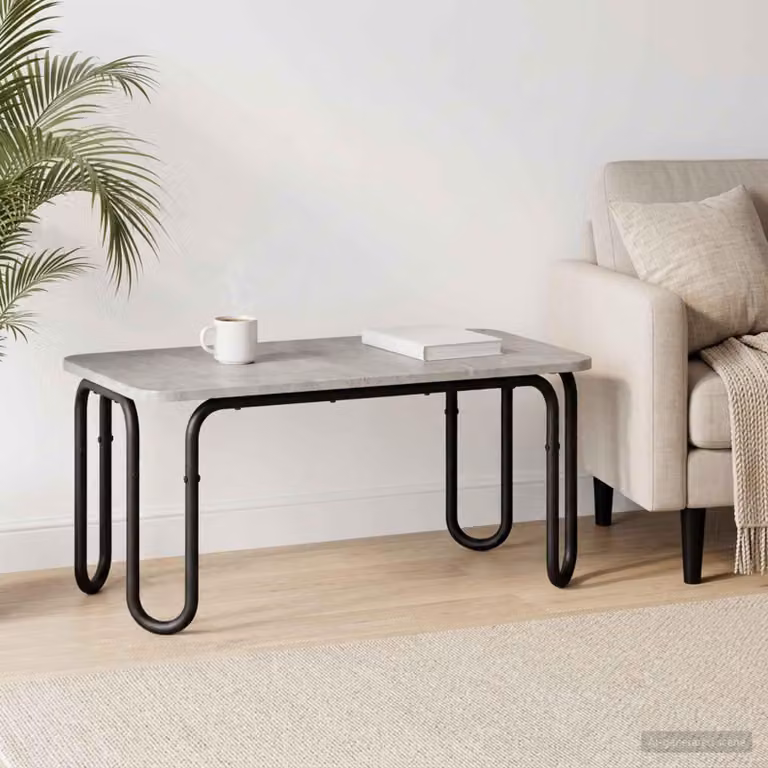 Maison Exclusive - Tavolino da caffè grigio cemento, dimensioni 100 x 50 x 45 cm, realizzato in materiale composito di legno