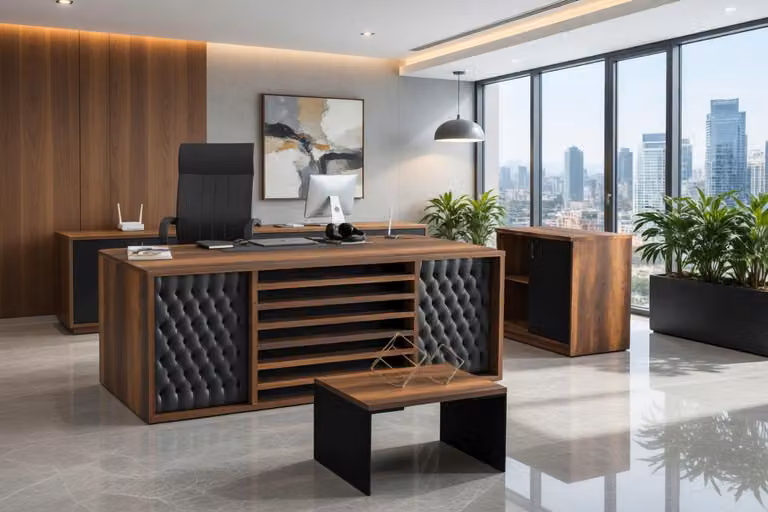 Elegante set da scrivania con credenza e tavolino da salotto