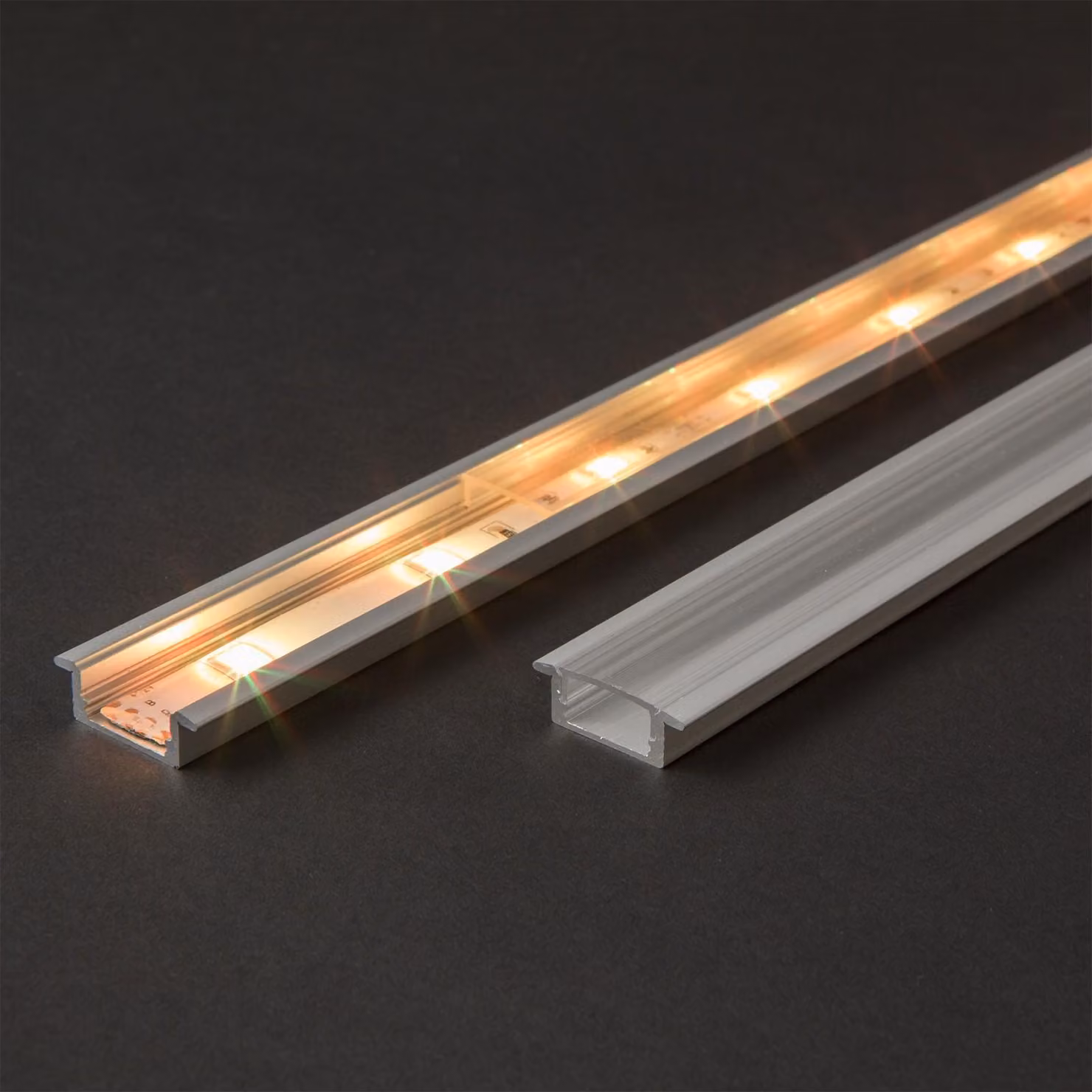 Copertura per profilo LED in alluminio 41011A1 - Trasparente - 1 metro - Policarbonato - Adatto per strisce LED fino a 15 mm [41011T1]