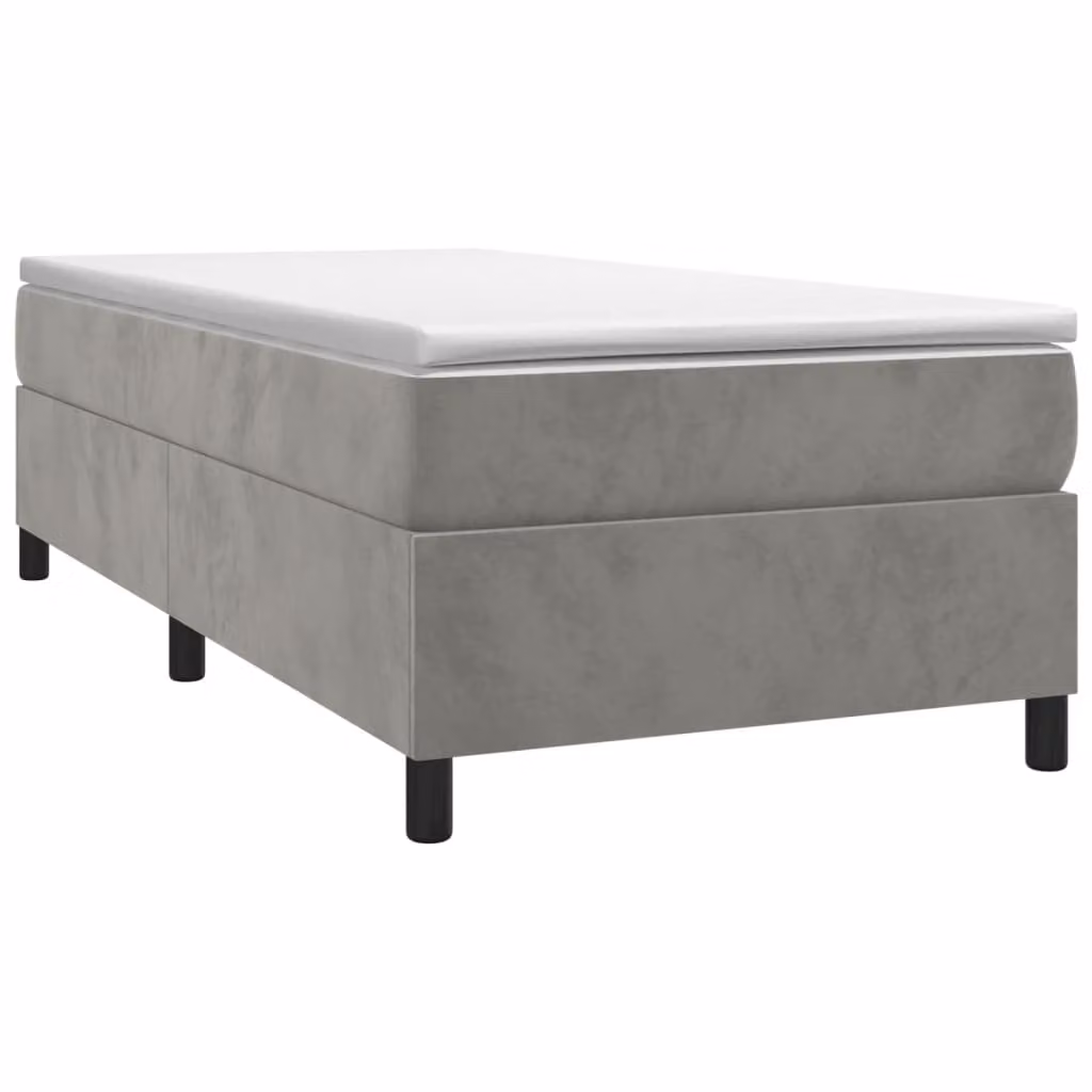 Struttura Letto a Rete a Molle Grigio Chiaro 90x200 cm Velluto