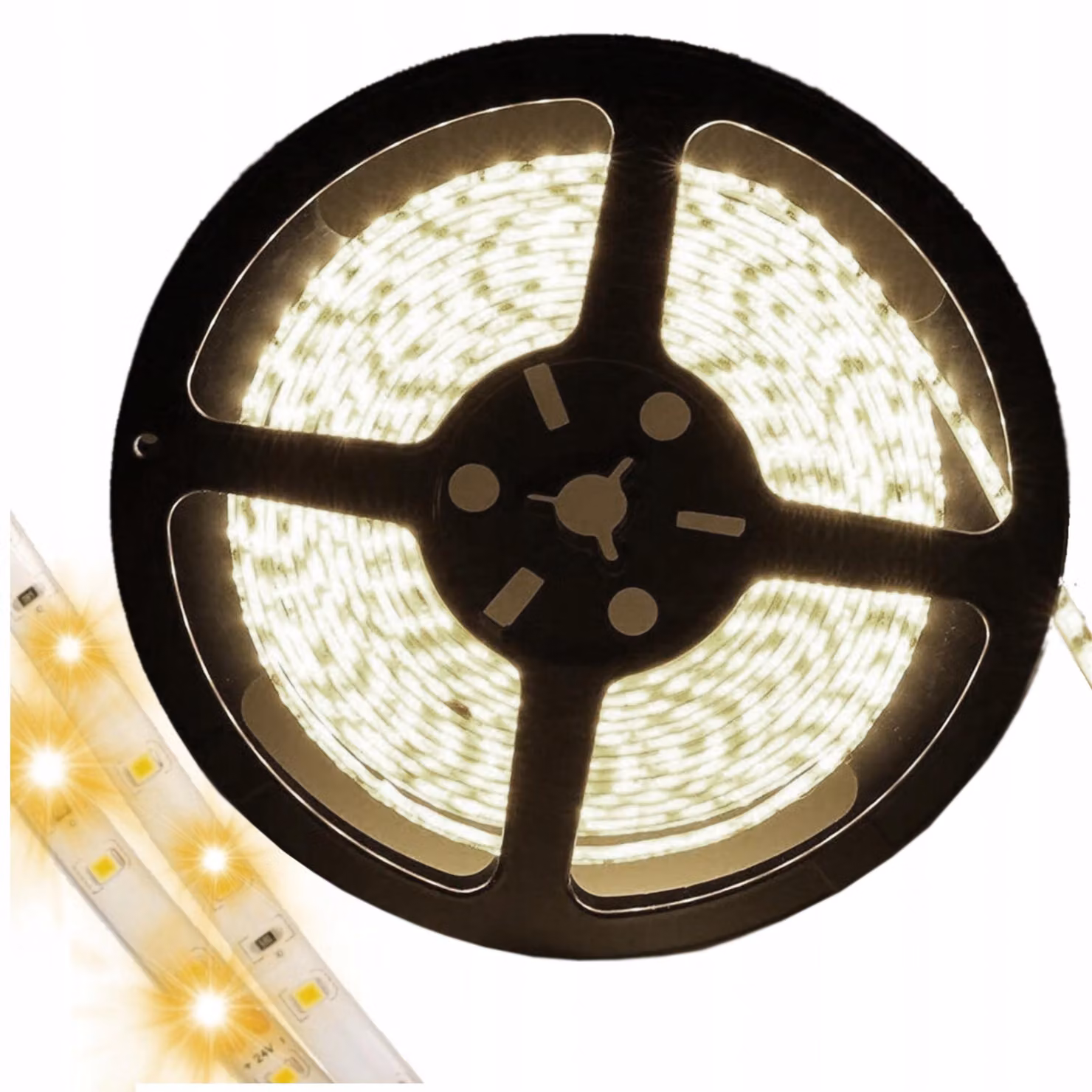 Striscia LED, luce bianca calda 6500K, impermeabile, 5 metri, 24V, 54W, dimmerabile, grado di protezione IP63