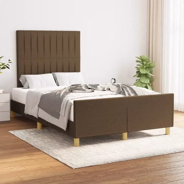 Giroletto senza Materasso-Struttura Letto Marrone Scuro 80x200 cm in Tessuto 149127