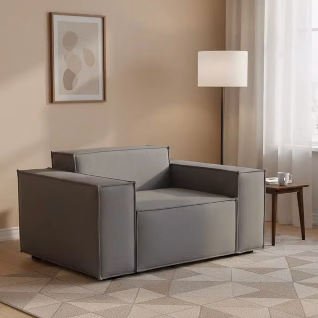 Poltrona relax Rodonite Talamo Italia in tessuto imbottito Grigio L: 160 cm, P: 95 cm, H: 70 cm – 1