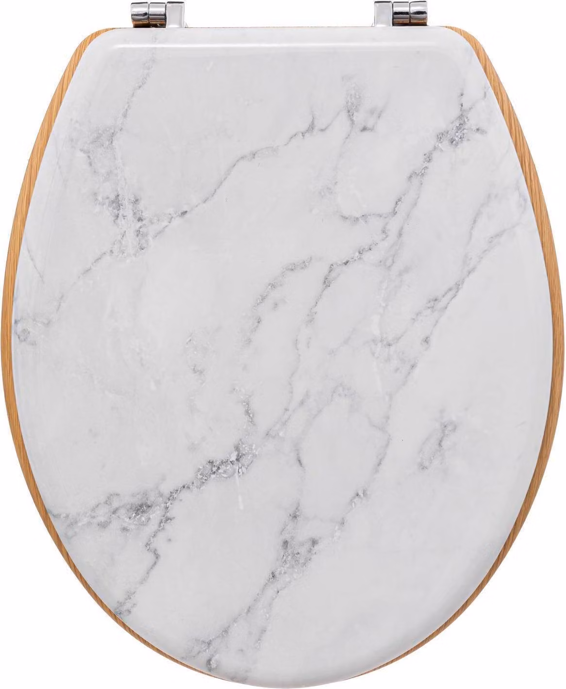 Sedile della toilette - legno e marmo bianco