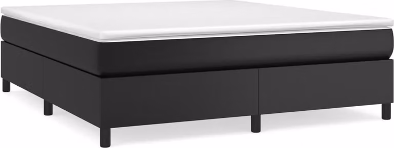 Giroletto a Molle con Materasso Nero 180x200 cm in Pelle finta