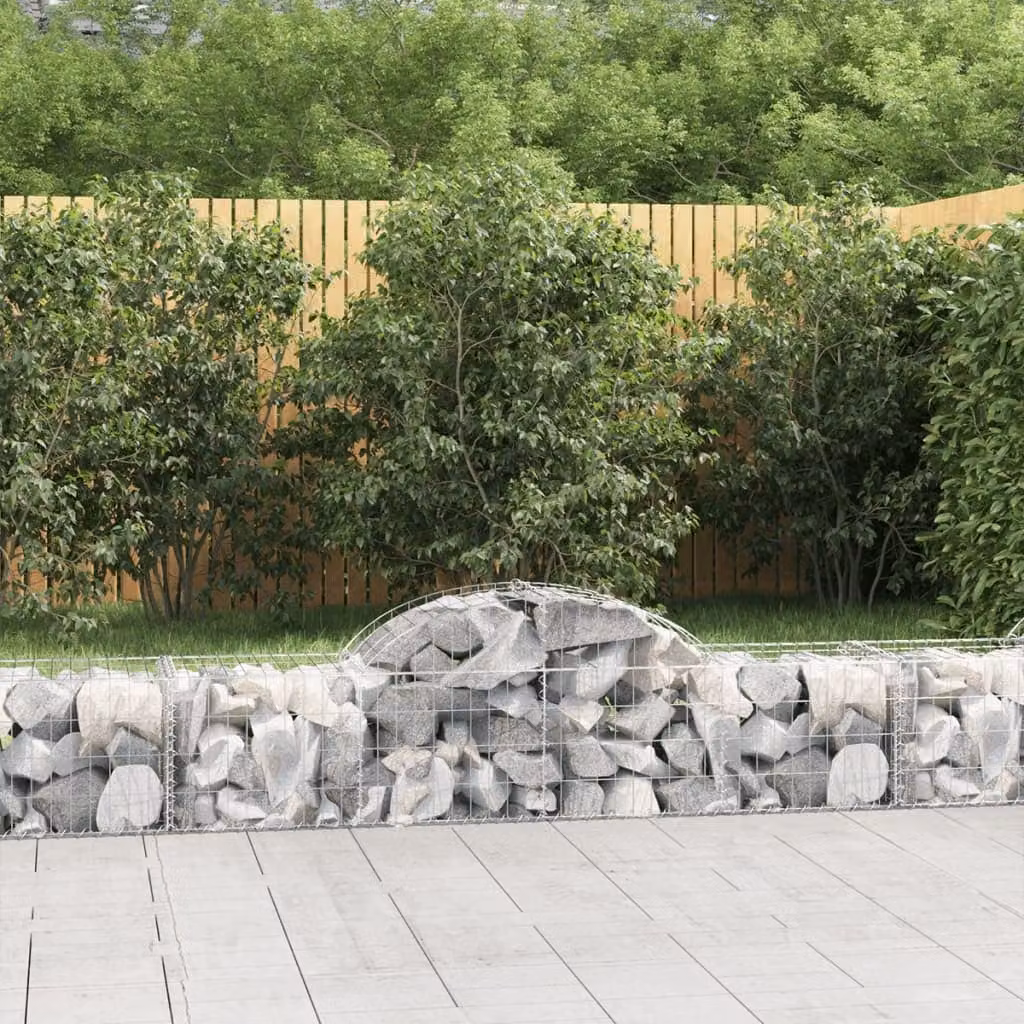 Set di 50 Cesti Gabbioni ad Arco vidaXL in Acciaio Zincato Grigio L: 200 cm, P: 50 cm, H: 40/60 cm