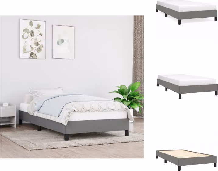 vidaXL Struttura letto grigio scuro 100x200 cm in tessuto - Letti e strutture letto