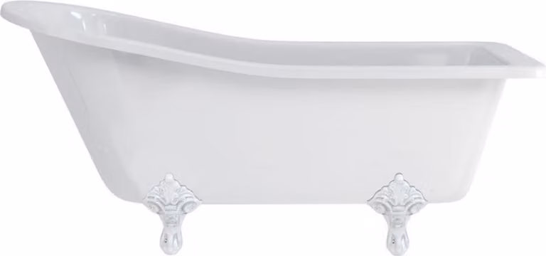 Casa Padrino Luxury Art Nouveau Bathtub White / White 169 x 73 x H. 77 cm - Vasca da bagno autoportante in acrilico retrò - Arredo bagno retrò