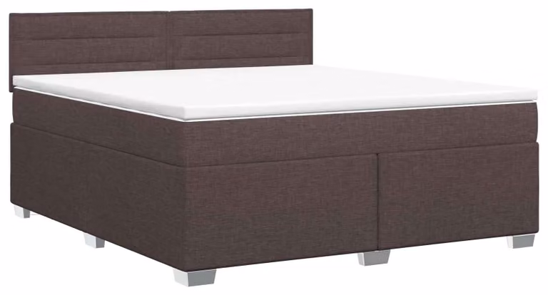 Letto a molle con materasso marrone scuro 180 x 200 cm in tessuto