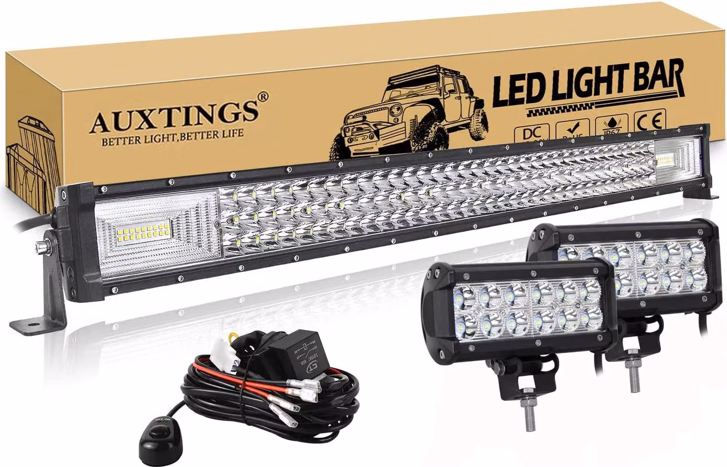 Striscia luminosa a LED, alta luminosità, design impermeabile, filo da 32in 405W
