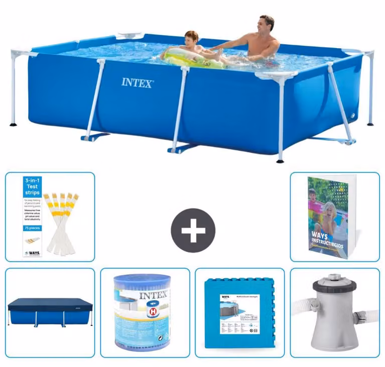 Piscina fuori terra rettangolare - 260x160x65 cm - composta da 5 elementi - modello S146
