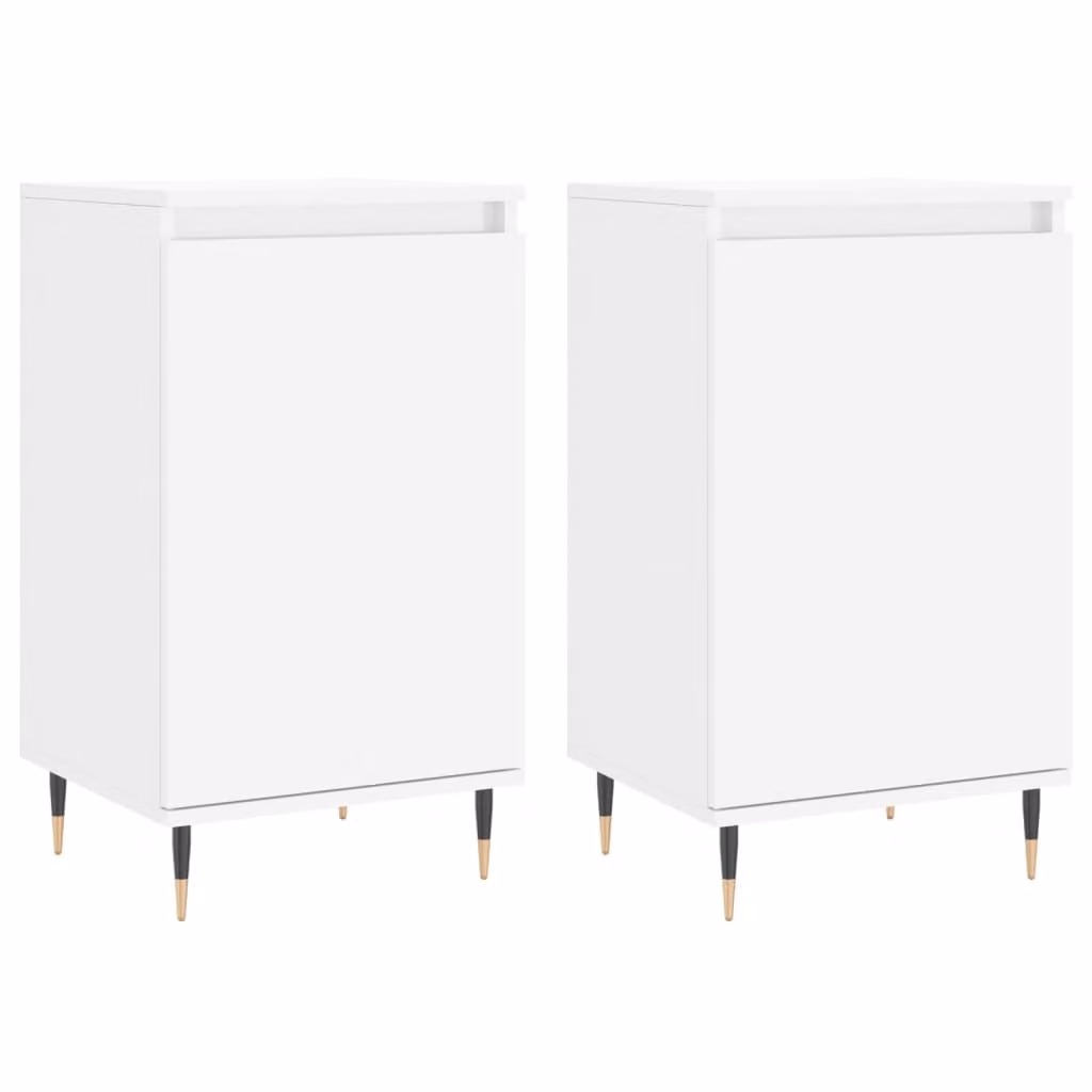 Credenze 2 pz Bianche 40x35x70 cm in Legno Multistrato
