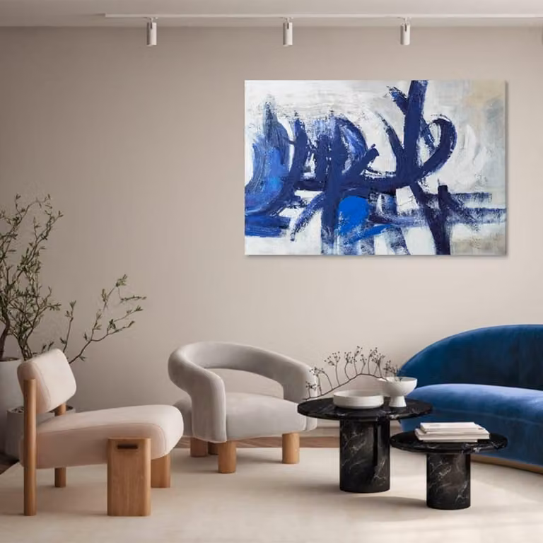 Quadro Blue Stroke Agave Quadri