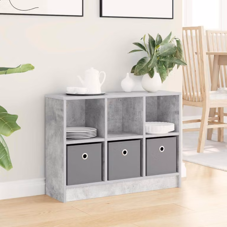 Credenza moderna vidaXL in MDF grigio cemento L: 73,5 cm, P: 22,5 cm, H: 53,5 cm