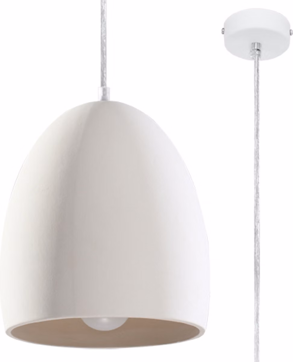 Lampada a sospensione ROMULO bianca 1xE27x60W Vetroceramica / gesso dimensioni: 120x22x22 cm IP20 Pure Lume