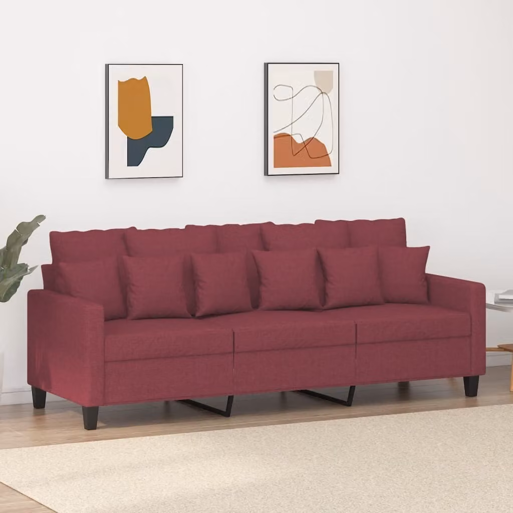 Maison Exclusive - Divano a tre posti bordeaux 180 cm in tessuto