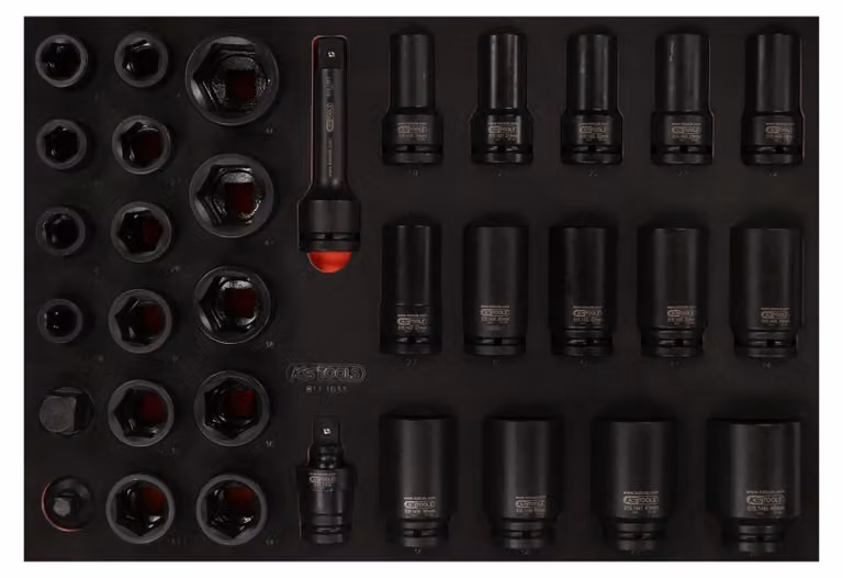 set di prese di corrente da 3/4" con inserto in schiuma, 33 pezzi