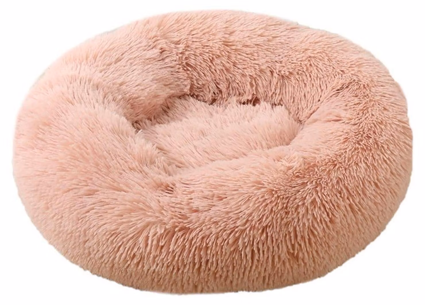 Cuccia per cani, cuccia per gatti, morbida, rotonda, 80 cm, rosa, effetto pelle