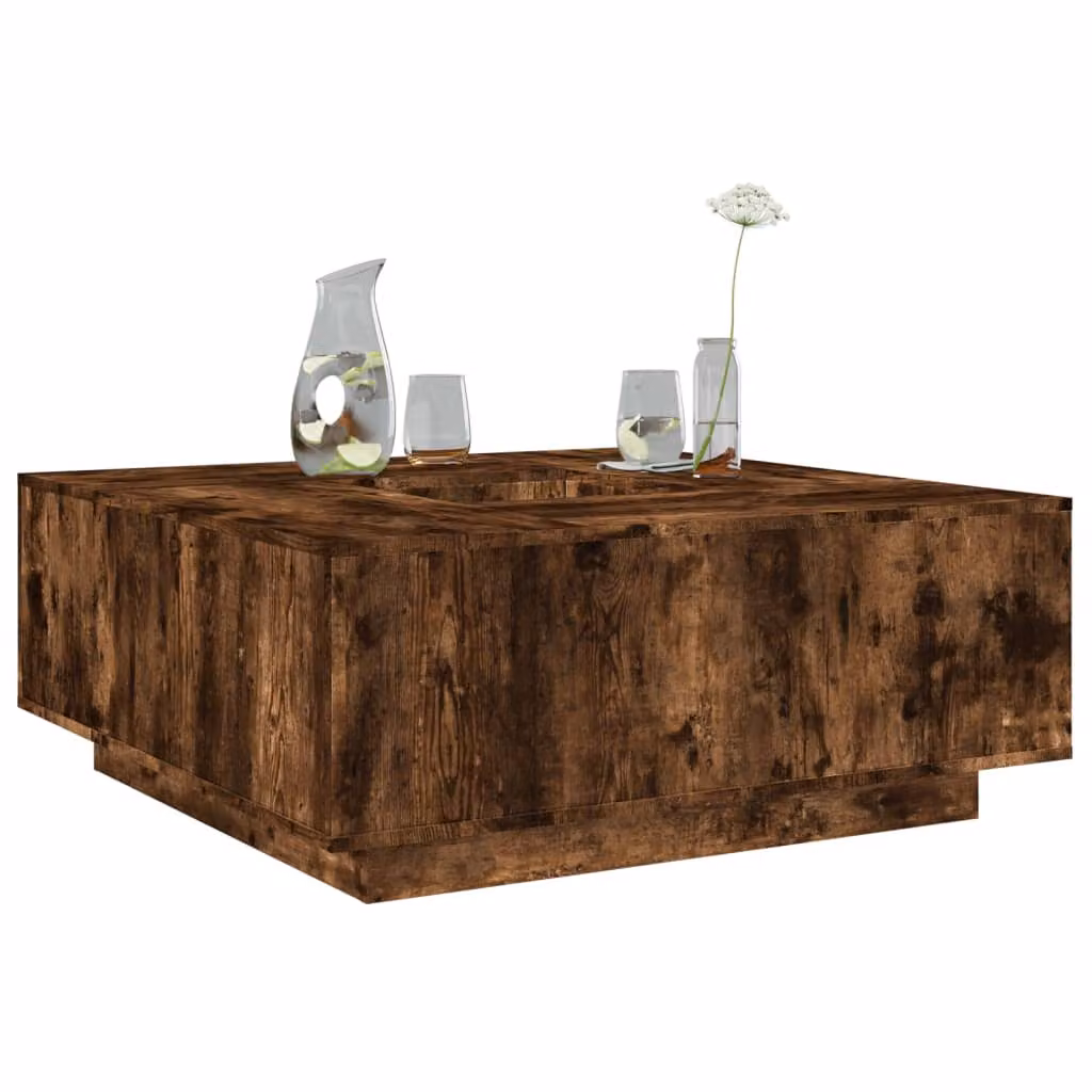 vidaXL Tavolino da Salotto Moderno in Legno di Rovere Colore Marrone L: 100 cm, P: 100 cm, H: 40 cm