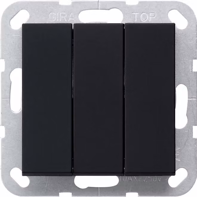 Interruttore a culla sw BS 3f - Pulsante nero 2844005