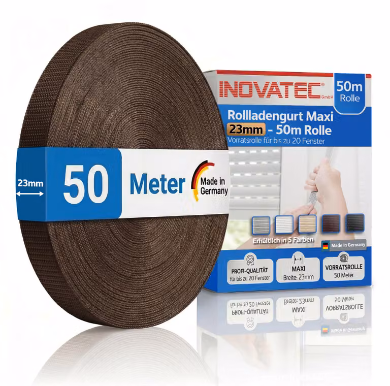 INOVATEC 50 m di nastro per tapparelle Maxi 23 mm marrone