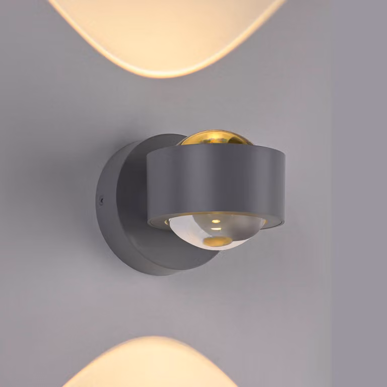 Schöner Wohnen Applique da parete a LED Chia, Alluminio / Grigio / Zincato, Soggiorno / Sala da pranzo, Plastica, Moderno, Applique a LED