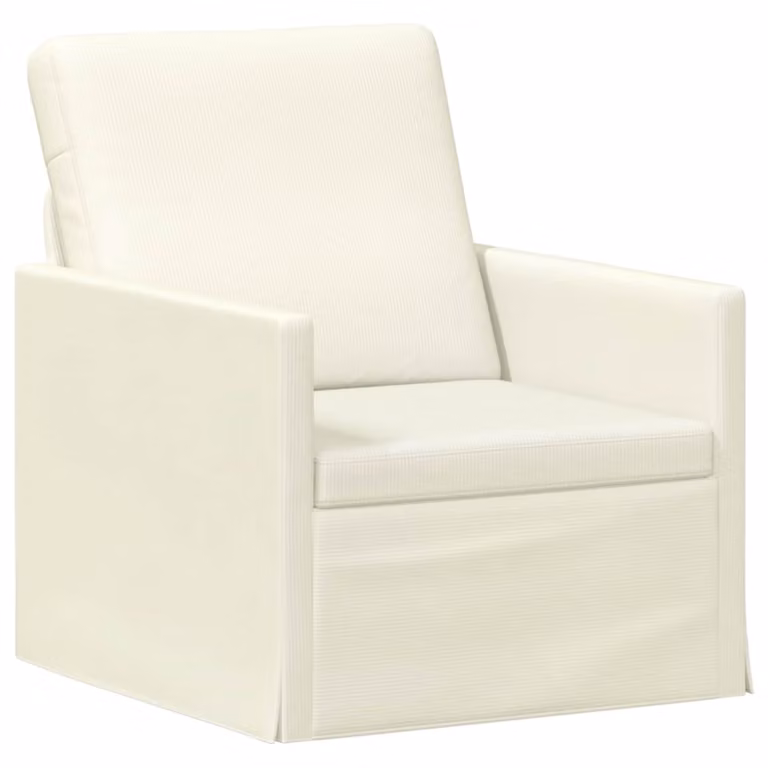 Divano Singolo Moderno vidaXL in Tessuto Beige e Bianco L: 70 cm, P: 81 cm, H: 82 cm