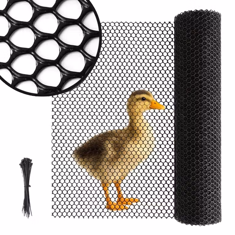 Recinzione per giardino, 6 metri x 40 cm, nera, in plastica, con 30 fascette, ideale per delimitare e proteggere