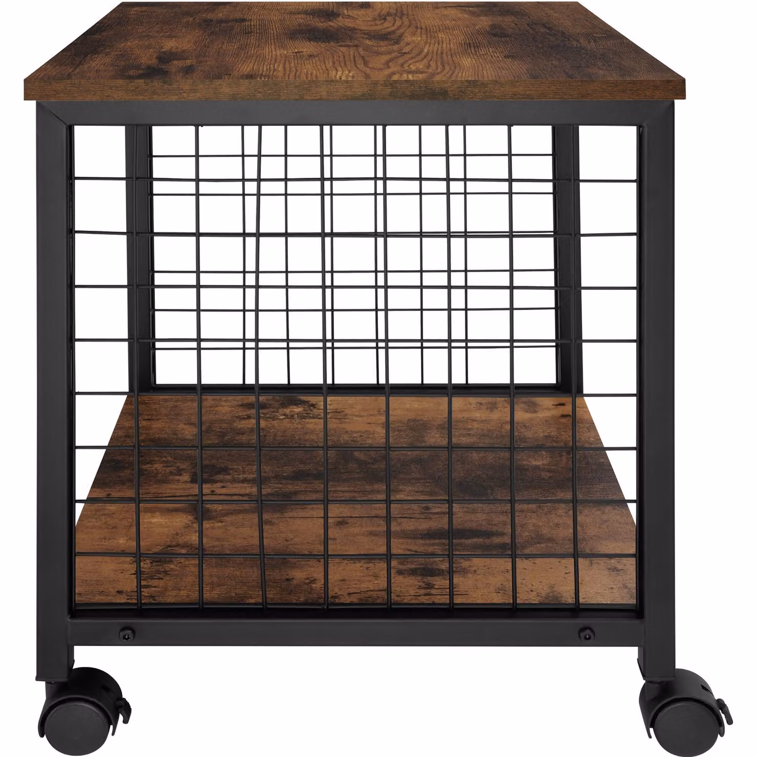 Tavolino quadrato in stile industriale TecTake GmbH, marrone e nero, L/P/H: 40 x 40 x 48 cm – 4