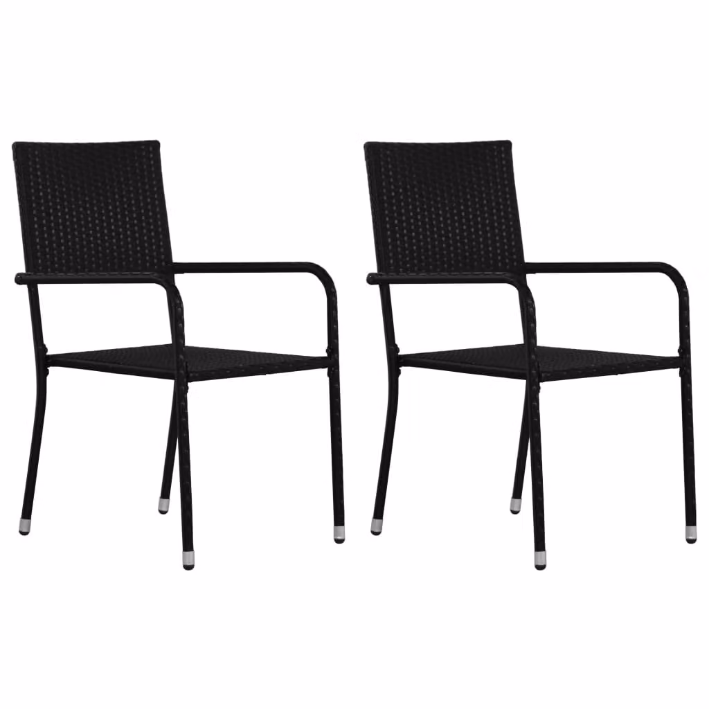 vidaXL Set da pranzo da giardino a 3 pezzi nero