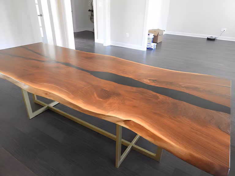 Flusstisch Esstisch River Table Massiv Tische 240x100 Epoxidharz Meer Waterfall