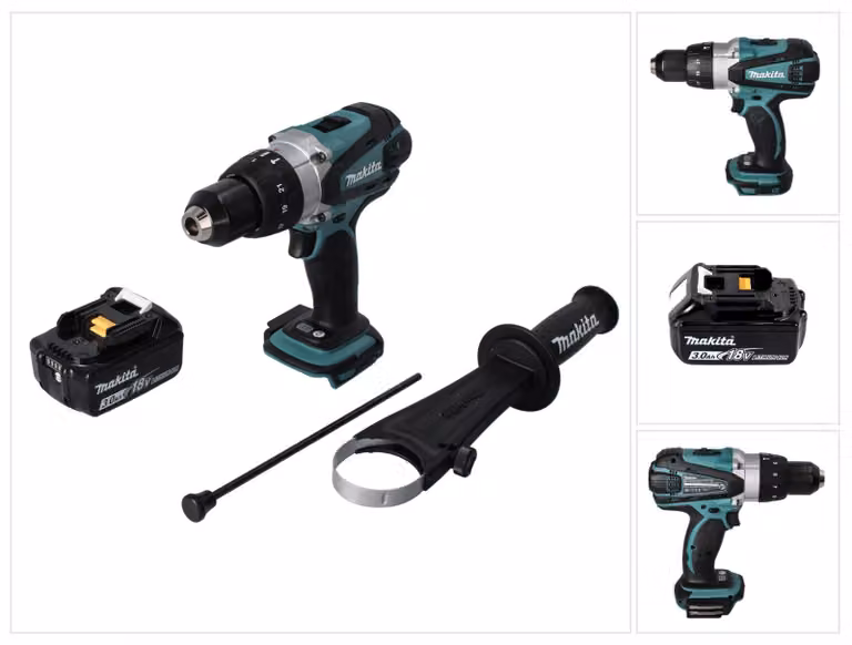 Trapano avvitatore a percussione a batteria Makita DHP 458 F1 18 V 91 Nm + 1x batteria 3,0 Ah - senza caricabatterie