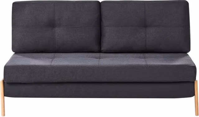Divano Letto Beliani Nero in Tessuto con Stile Moderno e Struttura in Metallo per Soggiorno o Camera da Letto