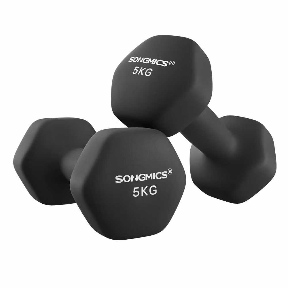 Set di 2 Manubri Esercizio a Casa e in Palestra, 2 x 5 kg