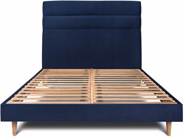Letto 140x200 cm con testiera in linea - Tessuto velluto