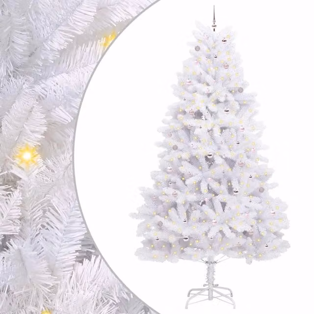 Albero di Natale | Decorazioni natalizie Artificiale con Rami Pieghevoli Bianco 300 cm