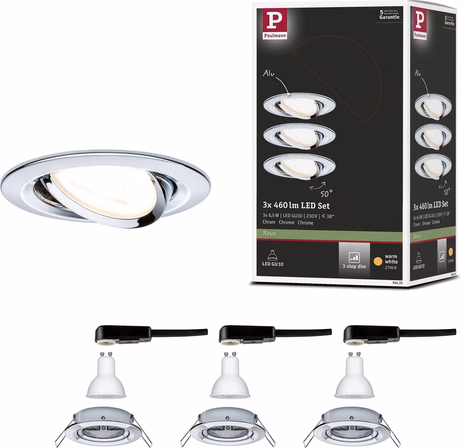Paulmann Luce da incasso LED Nova basic set orientabile
