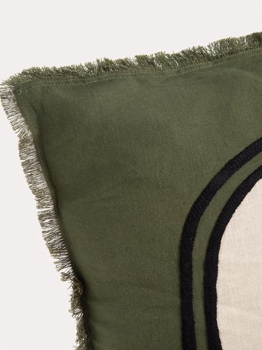 Cuscino rettangolare Laly verde in cotone e lino Kenay Home L/P/H: 40 x 40 x 40 cm – 2